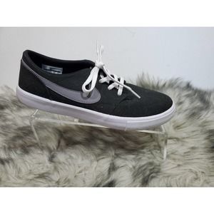 Nike SB Portmore Solarsoft Size 9.5 Women's Lace Up Black White Logo AH4616-002